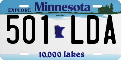 MN license plate 501LDA