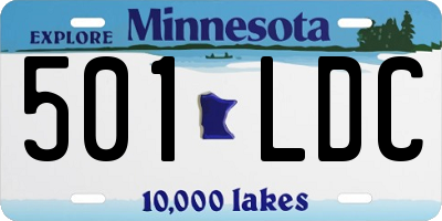 MN license plate 501LDC