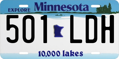 MN license plate 501LDH