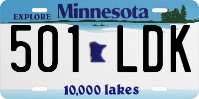 MN license plate 501LDK