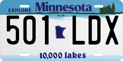 MN license plate 501LDX