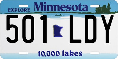 MN license plate 501LDY