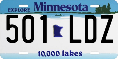 MN license plate 501LDZ