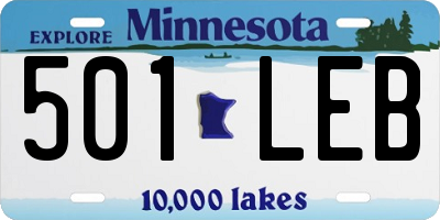 MN license plate 501LEB