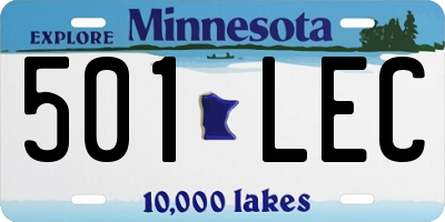 MN license plate 501LEC