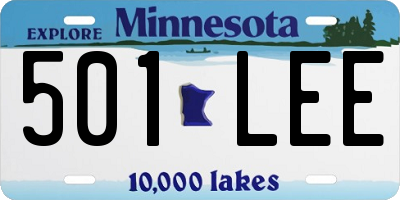 MN license plate 501LEE