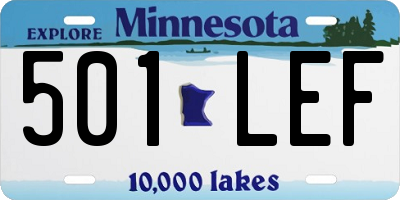 MN license plate 501LEF