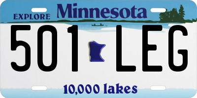 MN license plate 501LEG
