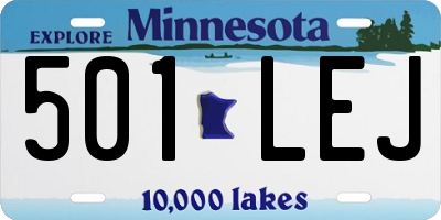MN license plate 501LEJ