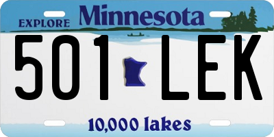 MN license plate 501LEK