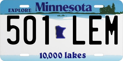 MN license plate 501LEM