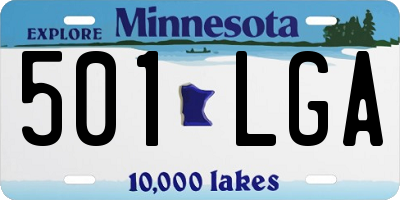 MN license plate 501LGA