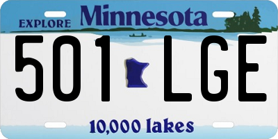 MN license plate 501LGE