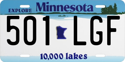 MN license plate 501LGF