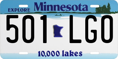MN license plate 501LGO
