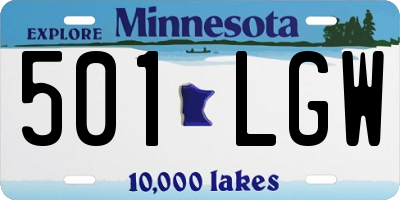 MN license plate 501LGW