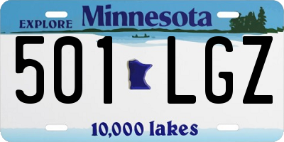 MN license plate 501LGZ