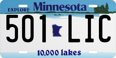 MN license plate 501LIC