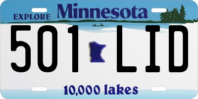 MN license plate 501LID