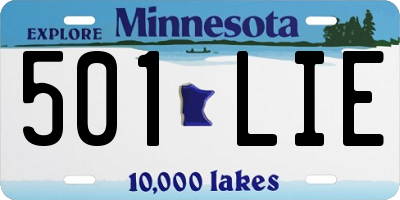 MN license plate 501LIE