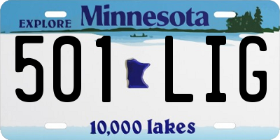 MN license plate 501LIG