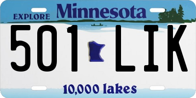 MN license plate 501LIK