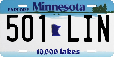 MN license plate 501LIN