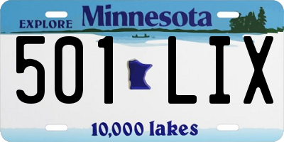 MN license plate 501LIX