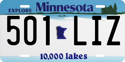 MN license plate 501LIZ