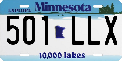 MN license plate 501LLX
