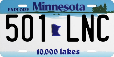 MN license plate 501LNC