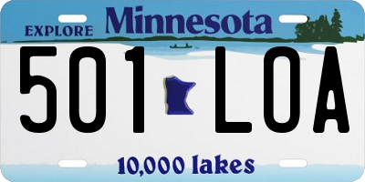MN license plate 501LOA