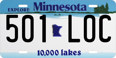 MN license plate 501LOC