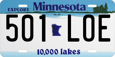 MN license plate 501LOE