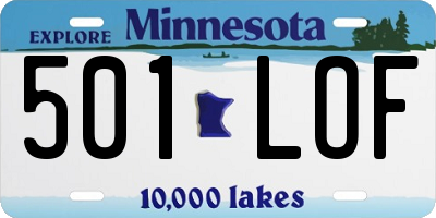 MN license plate 501LOF