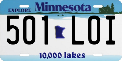 MN license plate 501LOI