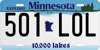MN license plate 501LOL