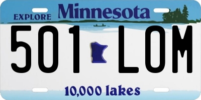 MN license plate 501LOM