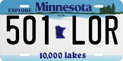 MN license plate 501LOR
