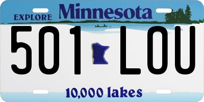 MN license plate 501LOU