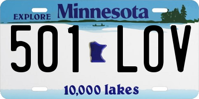 MN license plate 501LOV