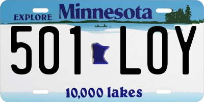 MN license plate 501LOY