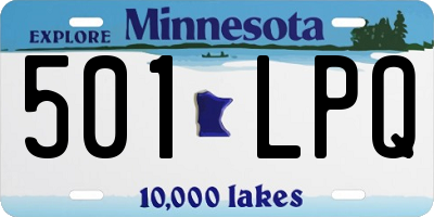MN license plate 501LPQ