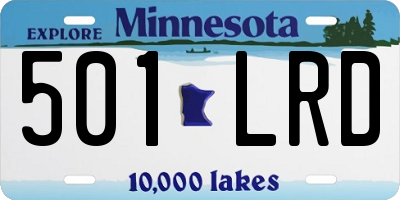 MN license plate 501LRD
