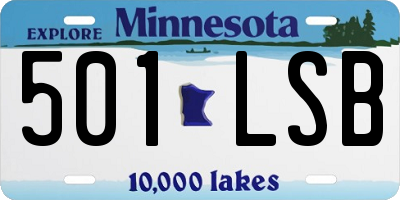 MN license plate 501LSB