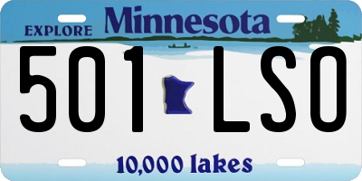 MN license plate 501LSO