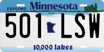 MN license plate 501LSW