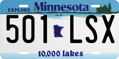 MN license plate 501LSX