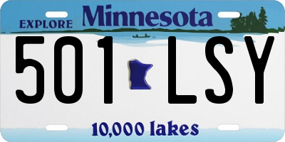 MN license plate 501LSY