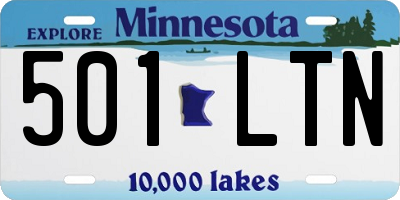 MN license plate 501LTN